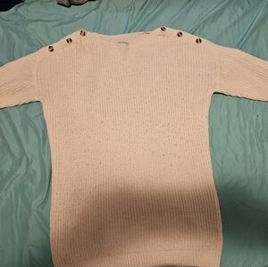 J for Justify Button-Accent Sweater - Cream